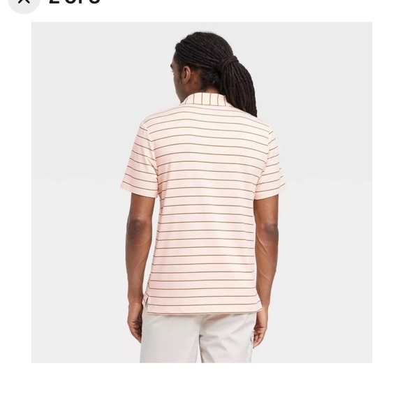 Men's Striped Golf Polo Shirt - All in Motion peach nwt - Picture 3 of 4